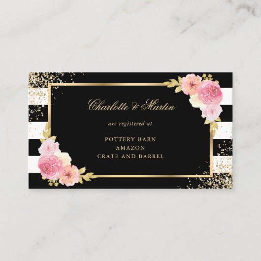 Carte D'accompagnement Black Gold Blush Pink (Devant)