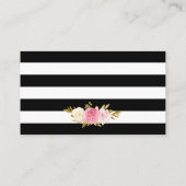 Carte D'accompagnement Black Gold Blush Pink Floral Wedding (Dos)