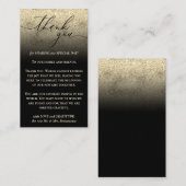 Carte D'accompagnement Black Gold Custom Photo Merci Glitz (Devant / Derrière)