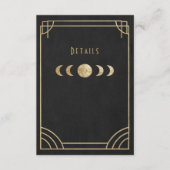 Carte D'accompagnement Black & gold deco wedding details card (Devant)