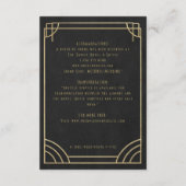 Carte D'accompagnement Black & gold deco wedding details card (Dos)