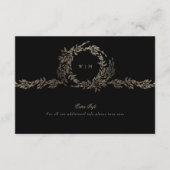 Carte D'accompagnement Black Gold Ebono Monogram Wreath Détails Mariage (Devant)