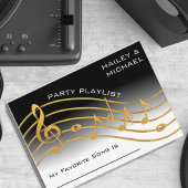 Carte D'accompagnement Black & Gold Music Note Échelle Mariage demande de