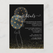Carte D'accompagnement Black & Gold Parties scintillant Balloon Mariage D (Devant)