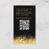 Carte D'accompagnement Black Gold Parties scintillant Glam Mariage modern (Dos)