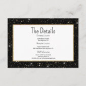Carte D'accompagnement Black gold sparkly glitter confetti Details Card (Devant)