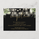 Carte D'accompagnement Black Gold String éclaire la réception de mariage (Devant)