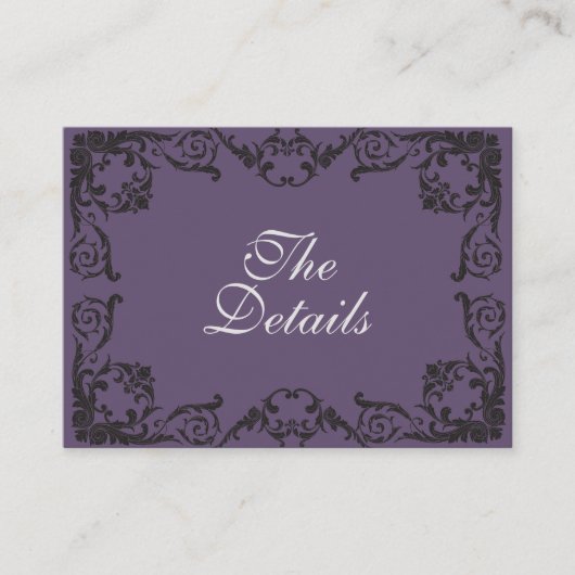 Carte D'accompagnement Black Goth Mariage QRC Détails du Mariage Pièce jo (Devant)