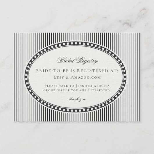 Carte D'accompagnement Black Harlequin Checkered Bridal Registry (Devant)