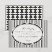 Carte D'accompagnement Black Harlequin Checkered Bridal Registry (Devant / Derrière)