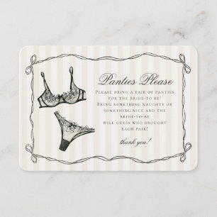 Carte D'accompagnement Black Lingerie Douche Panties S'il vous plaît Invi