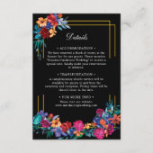 Carte D'accompagnement Black Mexican Fiesta Floral Détails du Mariage (Devant)