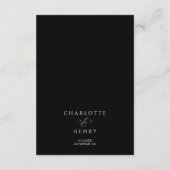 Carte D'accompagnement Black Modern Callighraphy Script Détails du Mariag (Dos)