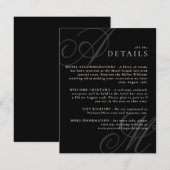Carte D'accompagnement Black Modern Edge Elegant Monogramme Détails du Ma (Devant / Derrière)