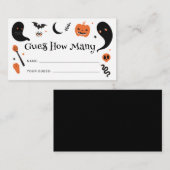 Carte D'accompagnement Black Orange Halloween Devinez Combien (Devant / Derrière)