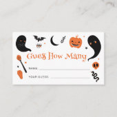 Carte D'accompagnement Black Orange Halloween Devinez combien (Devant)