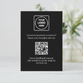 Carte D'accompagnement Black QR | Customer Feedback & Review Link (Debout devant)