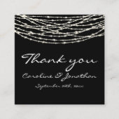 Carte D'accompagnement Black Rustic String Lights Mariage Merci Note (Devant)