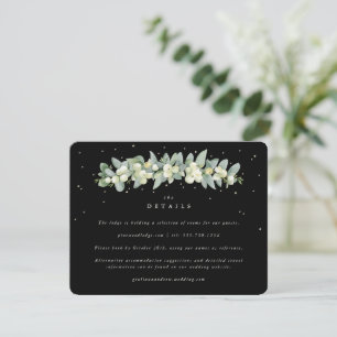 Carte D'accompagnement Black Snowberry+Eucalyptus Garland Détails du Mari