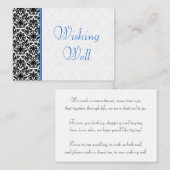Carte D'accompagnement Black, White, Blue Mariage damassé Wing well (Devant / Derrière)
