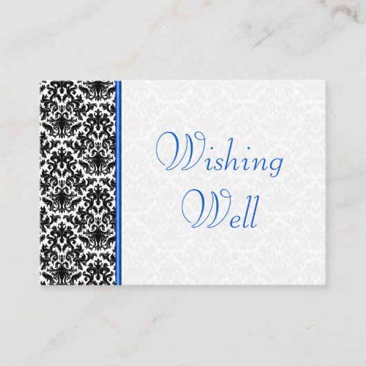 Carte D'accompagnement Black, White, Blue Mariage damassé Wing well (Devant)