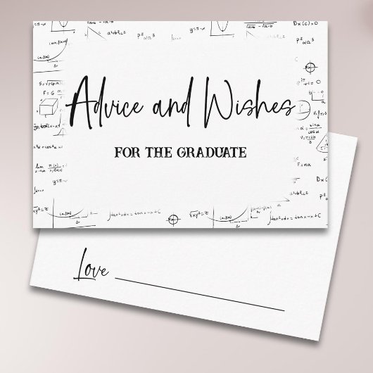 Carte D'accompagnement Black White Conseils et souhaits Math Graduate