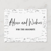 Carte D'accompagnement Black White Conseils et souhaits Math Graduate (Devant)