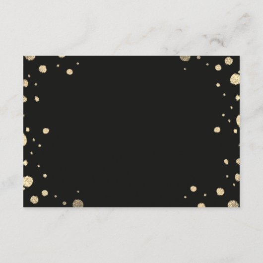 Carte D'accompagnement Black White Gold Floral Wreath Réception de mariag (Dos)