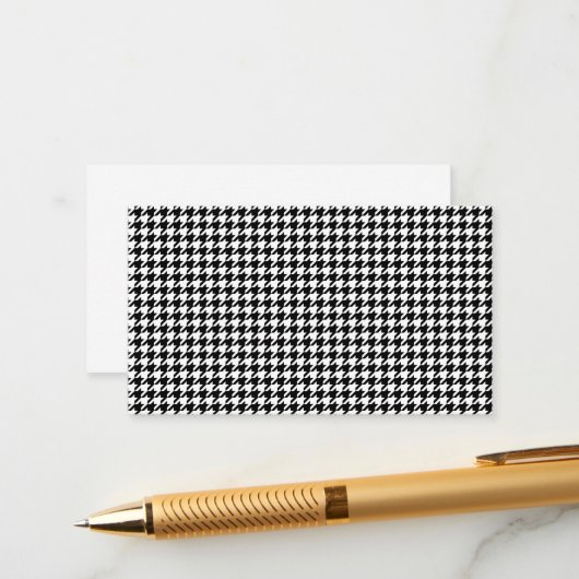Carte D'accompagnement Black White Houndstooth Tissue (Devant/Arrière en situation)