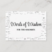 Carte D'accompagnement Black White Script Graduate Words of Wisdom Consei (Devant)