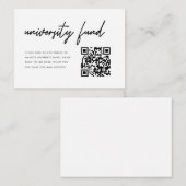 Carte D'accompagnement Black & White University Fund QR Code Graduation (Devant / Derrière)