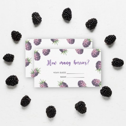 Carte D'accompagnement Blackberries - baby shower devinez combien de baie