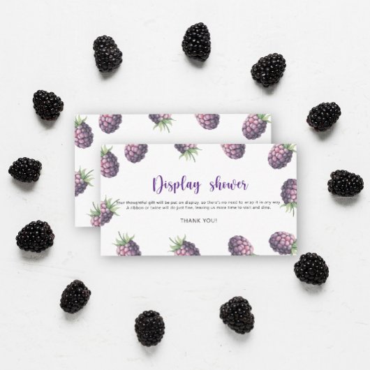 Carte D'accompagnement Blackberries - douche d'affichage