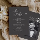 Carte D'accompagnement BLAIRE Moderne Calligraphie Script Détails du Mari