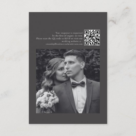 Carte D'accompagnement BLAIRE Moderne Calligraphie Script Détails du Mari (Dos)