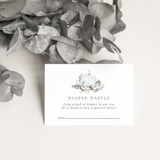 Carte D'accompagnement Blanc Automne Citrouille Verdure Déchets Raffle