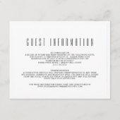 Carte D'accompagnement Blanc clair | Informations sur le client mariage (Devant)