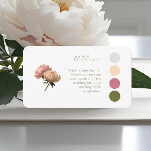 Carte D'accompagnement Blanc et ivoire Code vestimentaire du Mariage ro