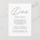 Carte D'accompagnement Blanc et noir Moderne Elégance Détails Mariage (Devant)