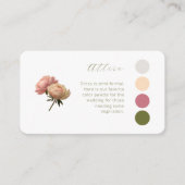 Carte D'accompagnement Blanc et olive | Code vestimentaire du Mariage ros (Devant)