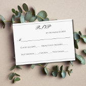 Carte D'accompagnement Blanc Noir Argent Classique Formel Mariage Élégant