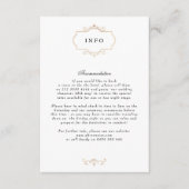 Carte D'accompagnement blanc noir formel or crête monogramme mariage (Devant)