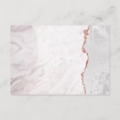 Carte D'accompagnement Blanc & Rose Gold Agate Marbre Mariage Directions (Dos)