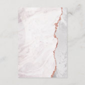 Carte D'accompagnement Blanc & Rose Gold Agate Marbre Mariage Directions (Dos)