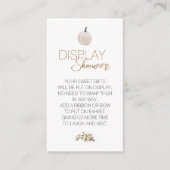 Carte D'accompagnement Blanc Rustique Boho Citrouille Baby Display Douche (Devant)