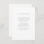 Carte D'accompagnement Blanc simple et élégant | Détails de l'invité Mari (Devant / Derrière)