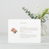Carte D'accompagnement BLANCHE | Code QR - Détail du Mariage Rose chic (Debout devant)