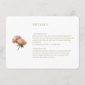 Carte D'accompagnement BLANCHE | Code QR - Détail du Mariage Rose chic (Devant)