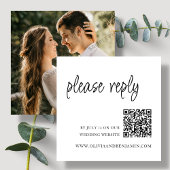 Carte D'accompagnement BLANCHE | Code QR RSVP de mariage
