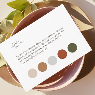 Carte D'accompagnement BLANCHE Code vestimentaire Mariage neutre